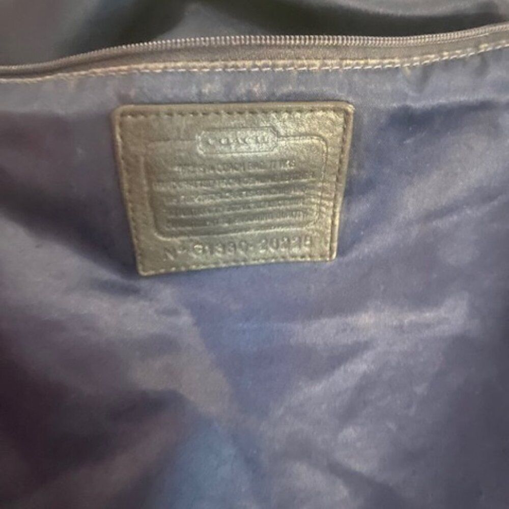 Coach Black Leather Tote with Gold Chain Accents - Picture 10 of 16